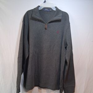 Ralph Lauren Men's Charcoal Zip-Up Sweater